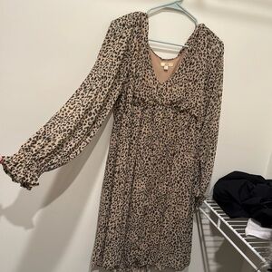 Cheetah print mini dress Size L long sleeve